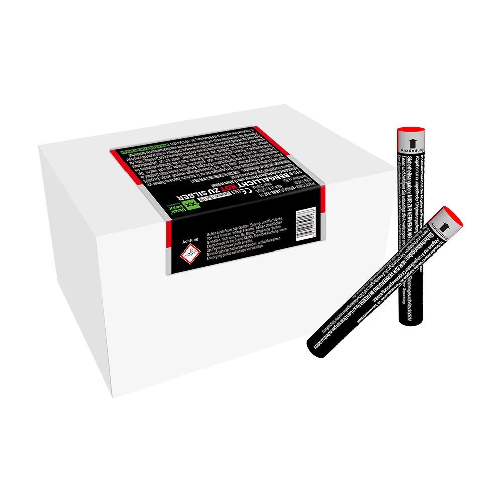 Bengallicht Rot zu Silber, 25er Pack