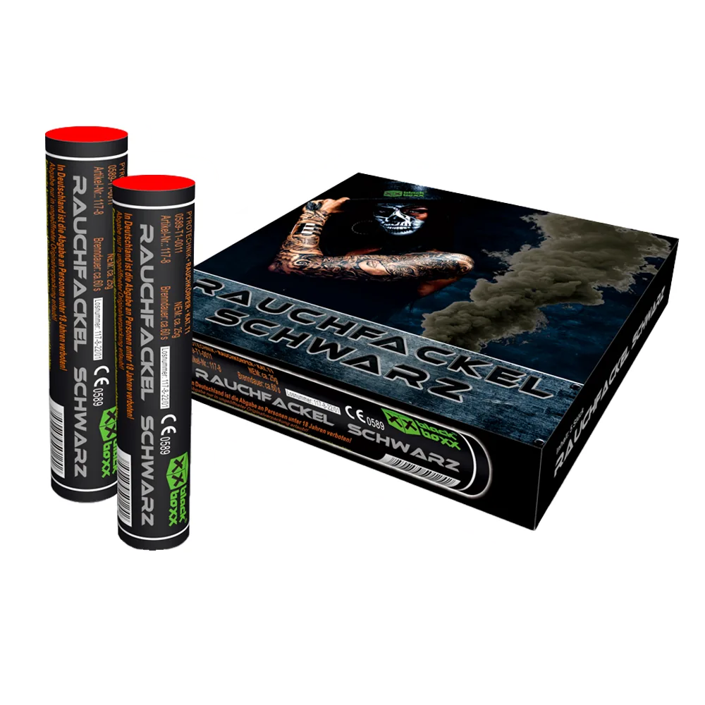 Rauchfackel Schwarz, 5er Pack